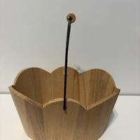 Secchiello porta fiori in legno