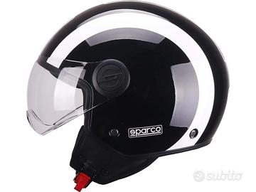 Casco moto demi Jet Sparco SP601 nero/bianco S M L