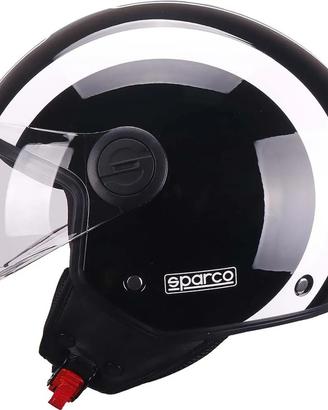 Casco moto demi Jet Sparco SP601 nero/bianco S M L