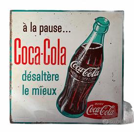 Insegna Coca Cola Bifacciale Francese Anni 50