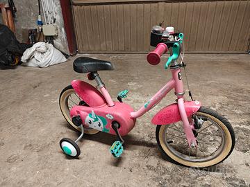 Bici bimba B’Twin Unicorn 500 (14”) con rotelle