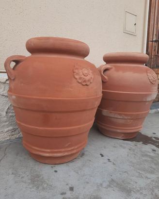 Coppia di Orci anfore giare Toscane in terracotta