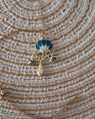 collana conchiglia bianca blu mare 