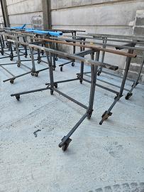 Carrello in ferro porta tavoli, vetri , divani etc