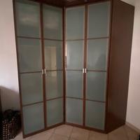Armadio angolare 4 ante con luce