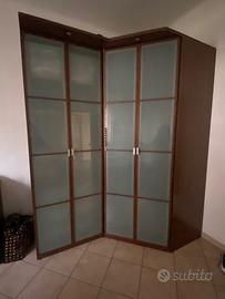 Armadio angolare 4 ante con luce