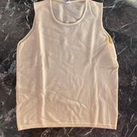 Canottiera crema lana Made in Italy