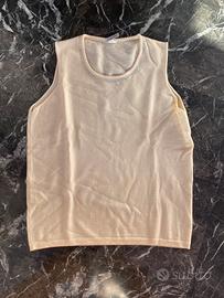 Canottiera crema lana Made in Italy