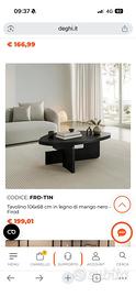 Tavolino soggiorno  legno nero