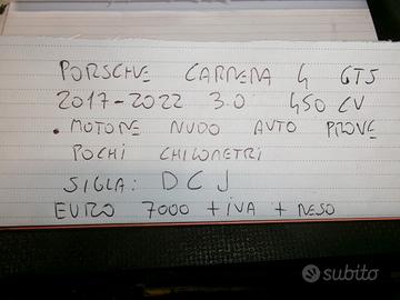 Motore nudo porsche carrera 4 gts 2017/2022 3.0
