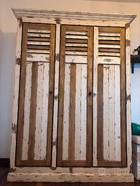 ARMADIO IN LEGNO STILE SHABBY / RUSTICO – 3 ANTE