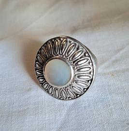 Argento 925 . Anello,  pietra di luna vintage