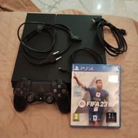 PS4  Slime 1 TB con un joystick e fifa 23