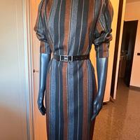 Abito vintage modello a sacco a righe verticali