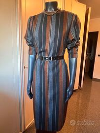 Abito vintage modello a sacco a righe verticali