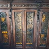 Antica Libreria In Legno Di Noce