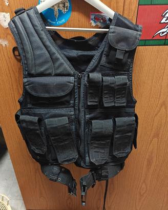 Gilet Tattico Modulare stile swat, nero