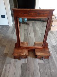 SPECCHIO D'APPOGGIO IN LEGNO ANNI 40