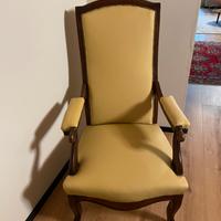 Poltrona elegante pelle legno 50’