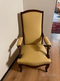 Poltrona elegante pelle legno 50’