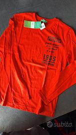 t shirt maglia  manica lunga nuova Benetton 