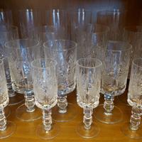 Set bicchieri in cristallo di Boemia inciso