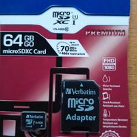 micro sd 64 GB con adattatore 