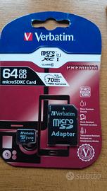 micro sd 64 GB con adattatore 