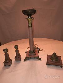 Set da scrivania in marmo rosso XIX sec.