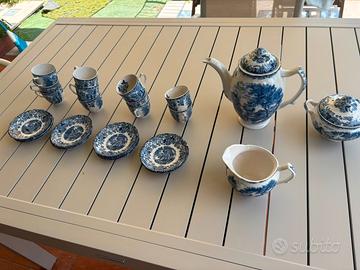 Servizio da tè/caffè in ceramica inglese bianca/bl