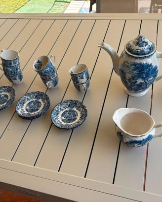Servizio da tè/caffè in ceramica inglese bianca/bl