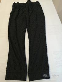 pantaloni moda elegante calzedonia pizzo nero 