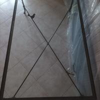 Tavolino salotto in vetro e ferro battuto