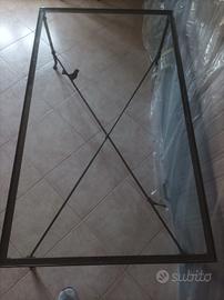 Tavolino salotto in vetro e ferro battuto