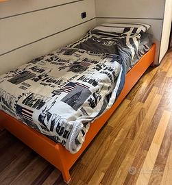 letto singolo a cassettone