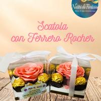 Composizione con rosa e Ferrero Rocher