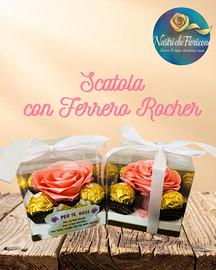 Composizione con rosa e Ferrero Rocher