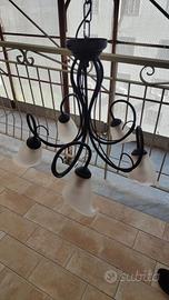 lampadario ferro battuto 