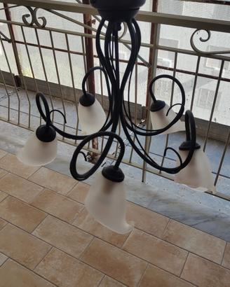 lampadario ferro battuto 