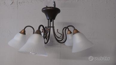 Lampadario ferro battuto 5 bracci