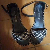 Sandali Cafènoir nero argentate