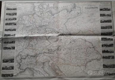 Carta geografica dell'Ottocento 