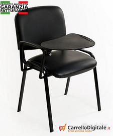 Sedie riunione ecopelle nera + Ribaltina scrittoio