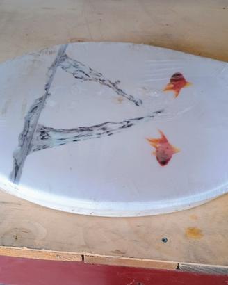 Copriwater Decorativo con Fantasia Pesci e Acqua