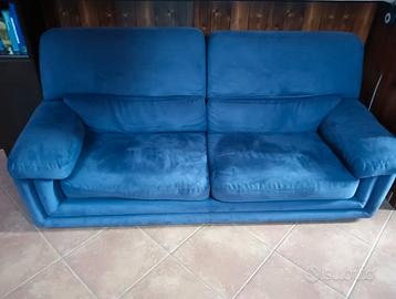 Divano 3 posti in nabuk Blue