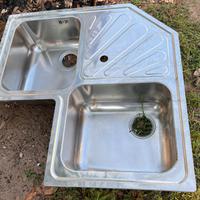 Lavello da cucina angolare in acciaio inox