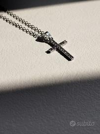 Collana con Croce Argento Brillante