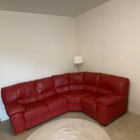 Divano angolare 4 posti in vera pelle