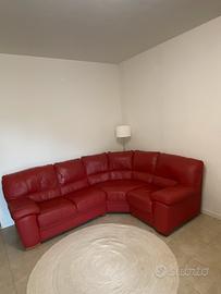 Divano angolare 4 posti in vera pelle