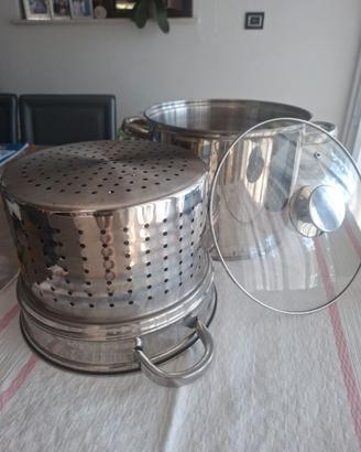 Pentola cuocipasta inox 25 cm con cestello